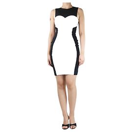 Pinko Black two-tone mini dress - size UK 10 Black