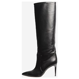 Paris Texas Black leather knee-high stiletto boots - size EU 40 Black