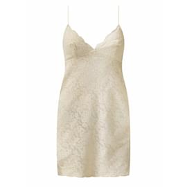 Christian Dior-Christian Dior & John Galliano lace slip dress, ss 1998 ready-to-wear-Beige