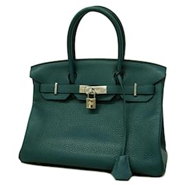 Hermès-Sac à main Hermes Birkin 30 en Colvert-Vert olive