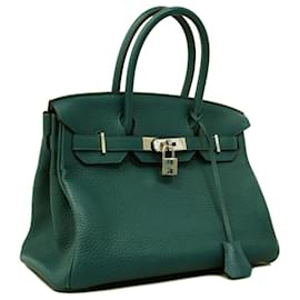 Hermès-Sac à main Hermes Birkin 30 en Colvert-Vert olive