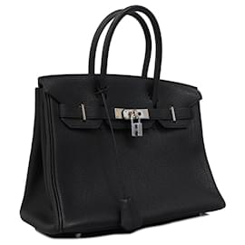 Hermès-Sac à main Hermès Birkin 30 en cuir Togo noir-Noir