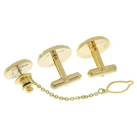 Cartier-Conjunto de Abotoaduras Cartier Preto e Ouro-Preto,Dourado