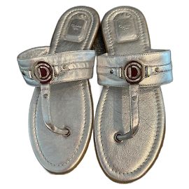 Christian Dior Flip-Flops Silber
