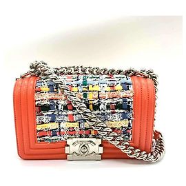 Bolsa de ombro Chanel Boy Chain Multicor Outro