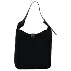 Hermès-HERMES Maruwari PM Sac à épaule Toile Noir Auth bs15867-Noir