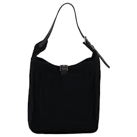 Hermès-HERMES Maruwari PM Sac à épaule Toile Noir Auth bs15867-Noir