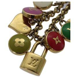 Louis Vuitton-LOUIS VUITTON Monogram Porte Cles Chainne Pastilles Charm M66172 LV Auth 78295-Golden
