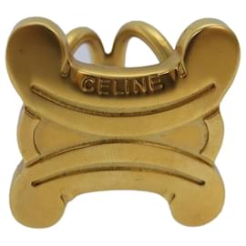 Céline-CELINE Triomphe Scarf Ring metal Gold Auth ar12111-Golden