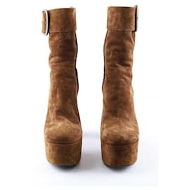 Saint Laurent-Suede boots-Brown