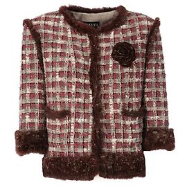 Chaqueta de seda burdeos Chanel - años 2000 Burdeos