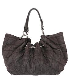 Bolsa de ombro de denim acolchoado marrom Chanel - anos 2000 Marrom