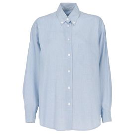 Camicia in cotone blu chiaro Burberry Blu Marrone chiaro