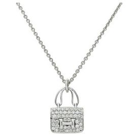 Hermès Collar Amuleto Constance K18WG en oro blanco Hermes Otro