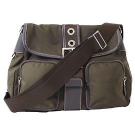 Borsa a spalla in nylon khaki Prada Cachi