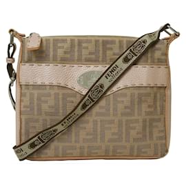 Fendi-Sac à épaule en toile Selleria de Fendi-Rose