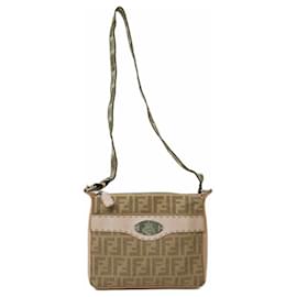 Fendi-Sac à épaule en toile Selleria de Fendi-Rose