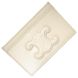 Céline-CELINE Triomphe Business Card Holder-Cream