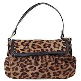 Fendi-Fendi Leopard Chef Bag-Brown