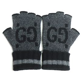Luvas sem dedos de cashmere GUCCI Marrom Preto