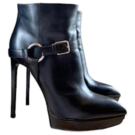 Saint Laurent-Janis 105 Harness Booties-Black