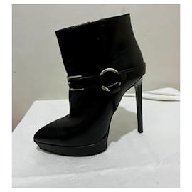 Saint Laurent-Janis 105 Harness Booties-Black