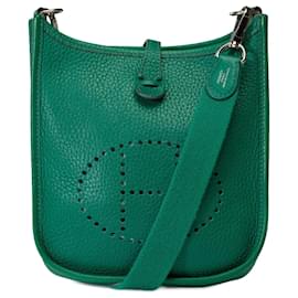 Hermès-Sac HERMES Evelyne en Cuir Vert - 101720-Vert