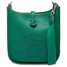 Hermès-Sac HERMES Evelyne en Cuir Vert - 101720-Vert