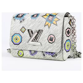 Louis Vuitton-Louis Vuitton White Epi Leather Azteque Twist MM Crossbody Bag-Black