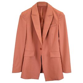 Theory Single-Breasted Blazer t in Coral Wool Coral