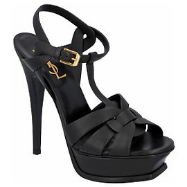 Saint Laurent Tribute Platform Sandals Black Black