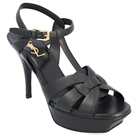 Saint Laurent-Saint Laurent Tribute Platform Sandals Black-Black