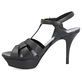 Saint Laurent-Saint Laurent Tribute Platform Sandals Black-Black