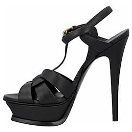 Saint Laurent-Saint Laurent Tribute Platform Sandals Black-Black