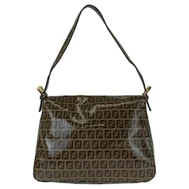Fendi-Fendi Mamma Bucket Coated Canvas Leather Shoulder Bag-Brown