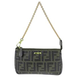 Fendi-Fendi Leather Zucca Pattern Brown Pink Gold Handbag-Brown