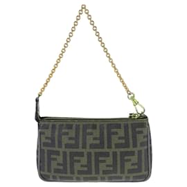 Fendi-Fendi Leather Zucca Pattern Brown Pink Gold Handbag-Brown