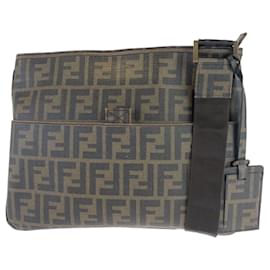 Fendi-Fendi Zucca Pattern PVC Shoulder Bag-Brown