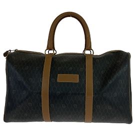 Dior Vintage Leather Boston Bag Black Brown Black