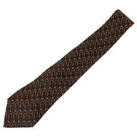 Corbata de seda Horsebit de Hermès Morado oscuro