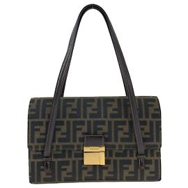 Fendi Vintage Zucca Canvas Brown Shoulder Bag Brown