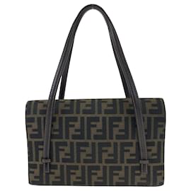 Fendi-Fendi Vintage Zucca Canvas Brown Shoulder Bag-Brown