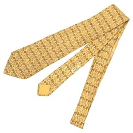 Hermès-Hermes Silk Tie-Yellow