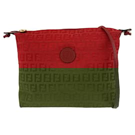 Fendi-Fendi Vintage Red Gold Canvas Shoulder Bag-Red
