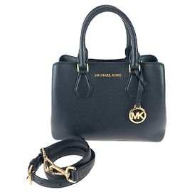 Michael Kors Black Leather Shoulder Handbag Black