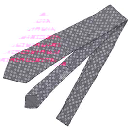 Hermès-Hermes Horsebit Silk Tie-Pink