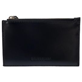 Balenciaga Leather Coin Case Card Holder Black