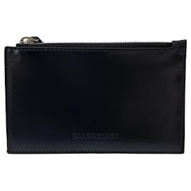 Balenciaga-Balenciaga Leather Coin Case Card Holder-Black