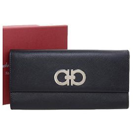 Salvatore Ferragamo Leather Long Wallet 227121 34 Black