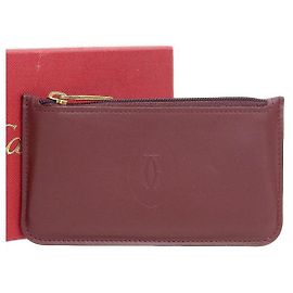 Porta-moedas de couro Cartier Marrom